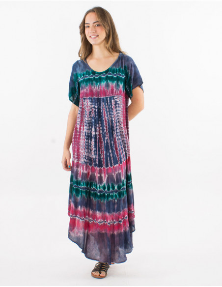 Robe de plage à manches courtes hippie