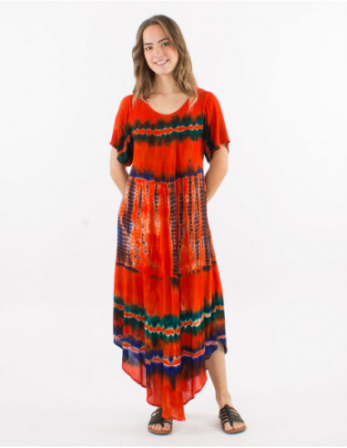 Hippie short sleeve beach dress