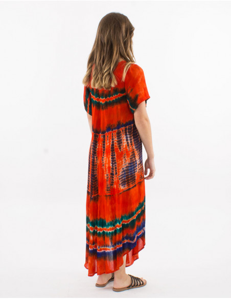 Robe de plage à manches courtes hippie