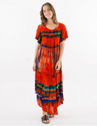 Robe de plage à manches courtes hippie
