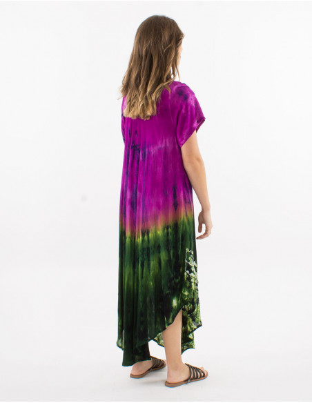 Robe longue d'été Tie and Dye bicolore