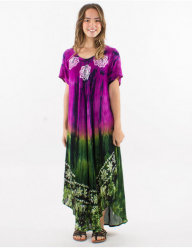 Robe longue d'été Tie and Dye bicolore