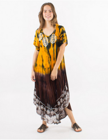 Robe longue d'été Tie and Dye bicolore