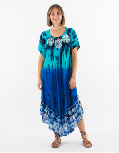 Robe longue d'été Tie and Dye bicolore