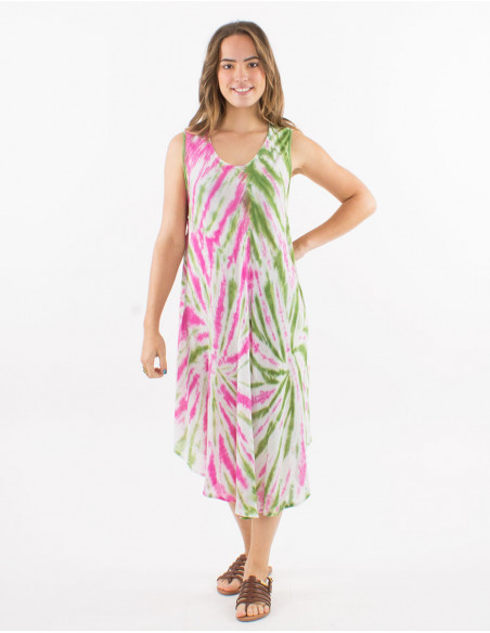 Robe de plage avec spirales Tie and Dye