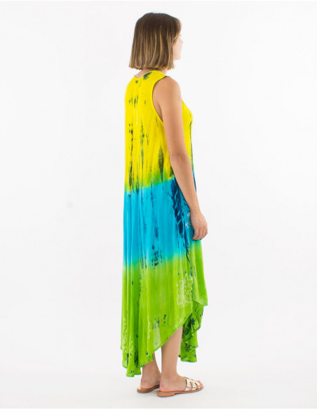 Robe asymétrique Tie and Dye brodée