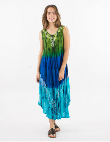 Robe asymétrique Tie and Dye brodée