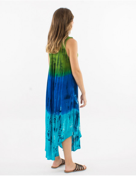 Robe asymétrique Tie and Dye brodée