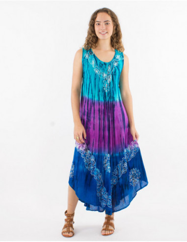 Robe asymétrique Tie and Dye brodée