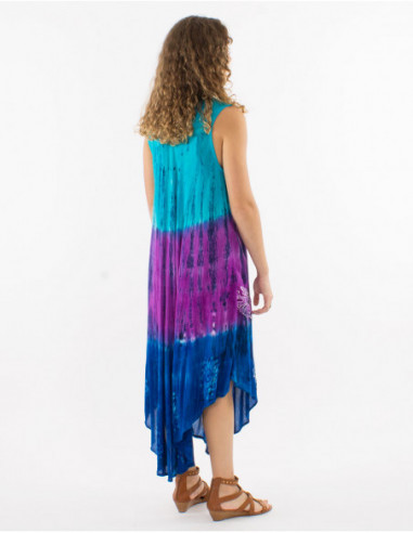 Robe asymétrique Tie and Dye brodée
