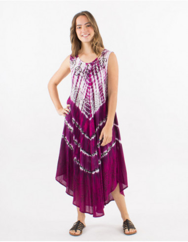 Tie and Dye Asymmetric Beach Dress