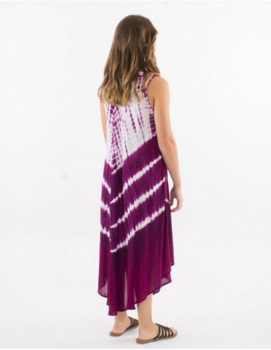 Tie and Dye Asymmetric Beach Dress