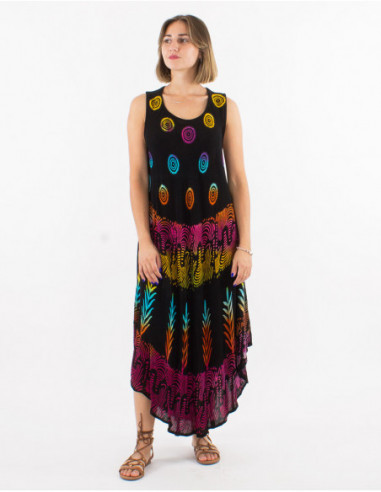 Robe de plage en viscose multicolore