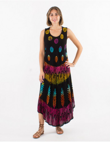 Multicoloured viscose beach dress