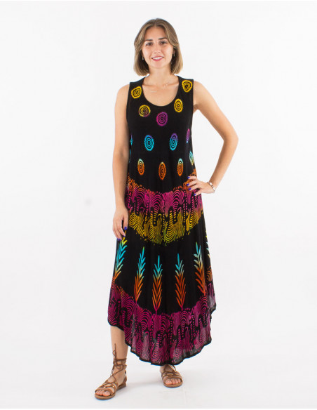 Multicoloured viscose beach dress