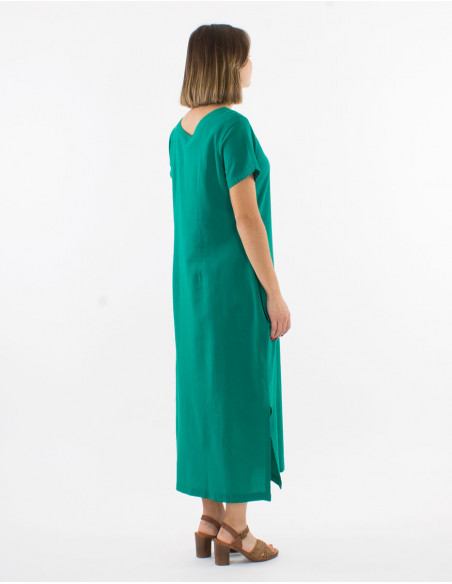 Straight long dress 100% cotton