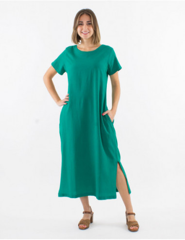 Robe longue droite 100% coton
