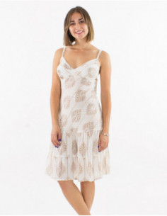 Short dress arabesques metallic