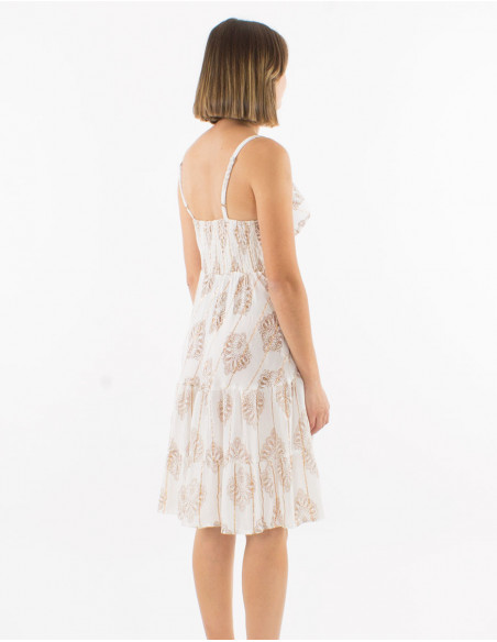 Short dress arabesques metallic