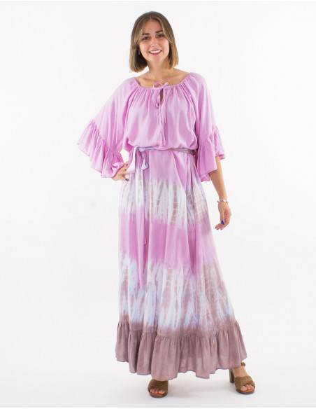 Robe longue maxi d'été bohème à volants