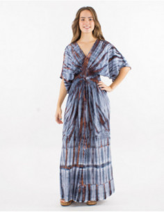 Tie Dye long wrap dress 2