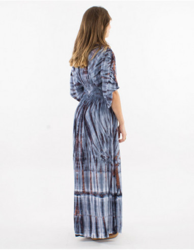 Tie Dye long wrap dress