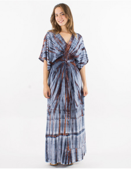 Robe longue cache cœur Tie Dye