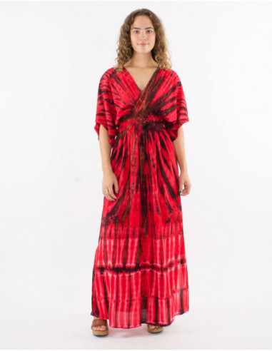 Robe longue cache cœur Tie Dye