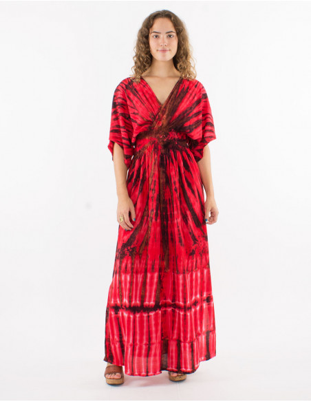 Tie Dye long wrap dress