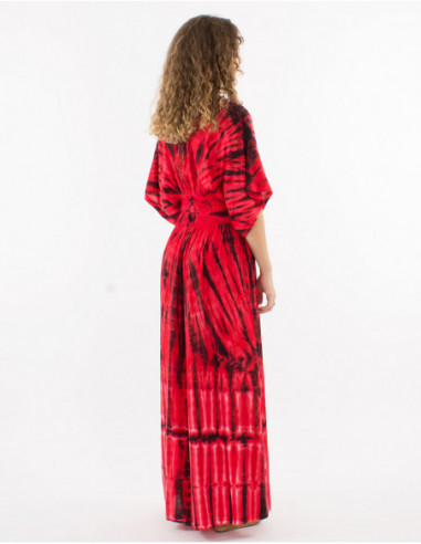 Tie Dye long wrap dress