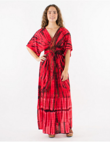 Tie Dye long wrap dress
