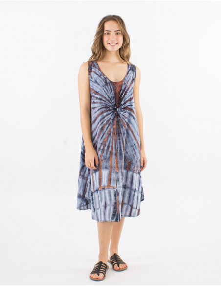 Tie and Dye boho wide beach dress