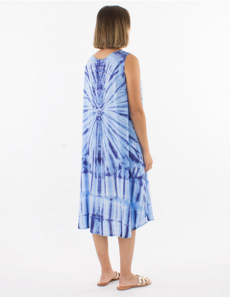 Tie and Dye boho wide beach dress