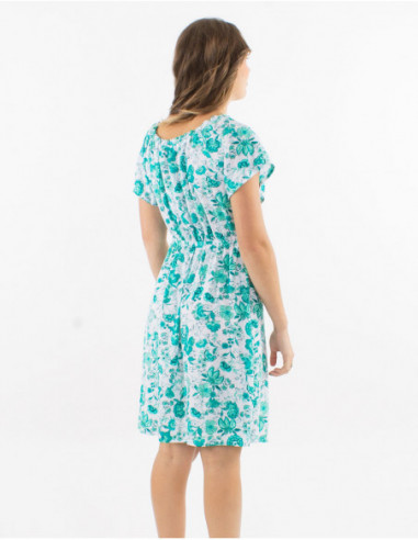 Floral bohemian short sleeve dress