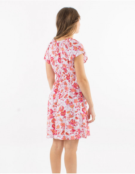Floral bohemian short sleeve dress