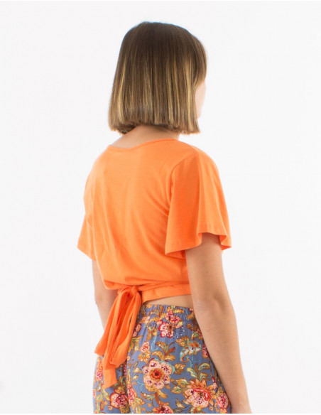 Crop top heart cache in basic cotton