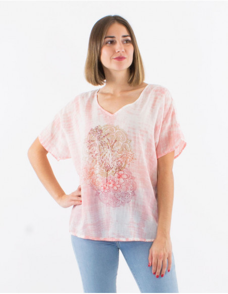 Summer Tie and Dye Cotton T-shirt
