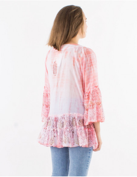 Tunique originale Tie Dye avec perles