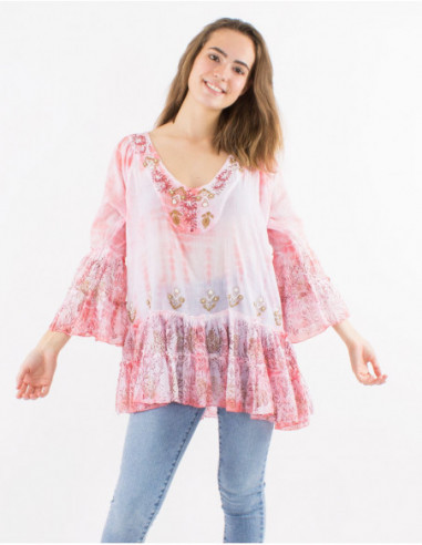 Original Tie Dye Tunic with Beads