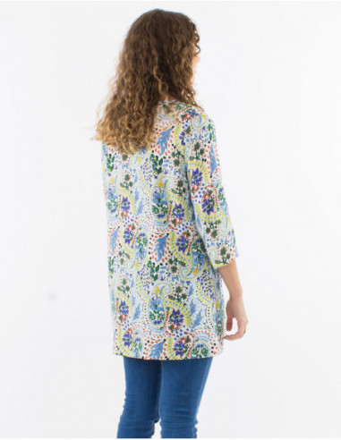 Tunic buttoned cashmere pastel