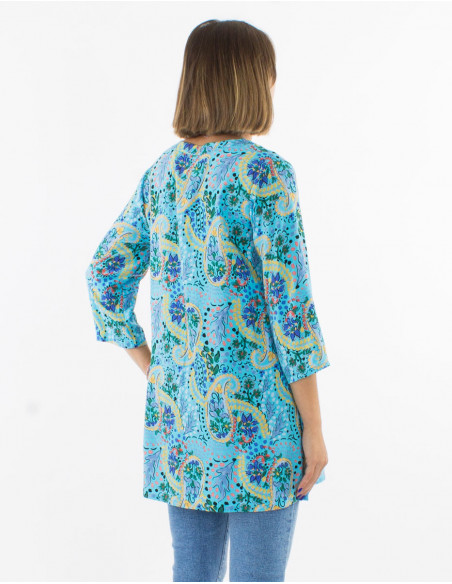 Tunic buttoned cashmere pastel