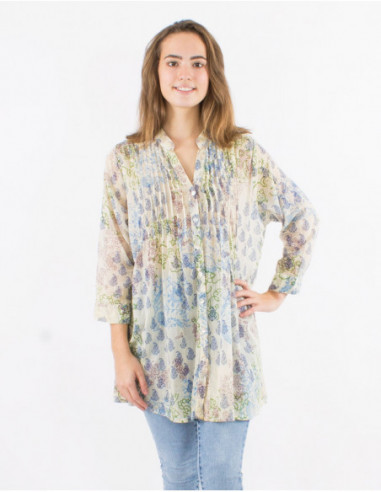 Boho style tunic in cotton