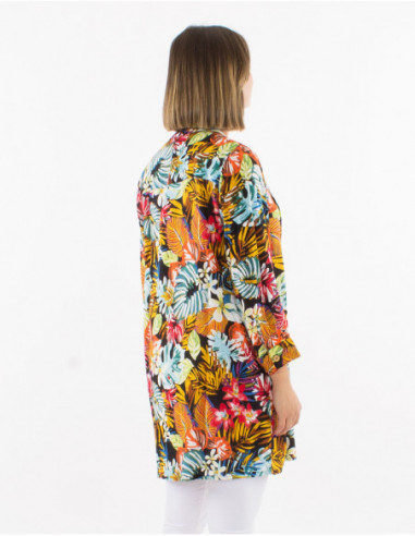 Original tropical tunic with pleats