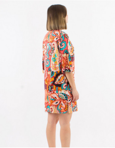 Robe chemise baba cool bariolée