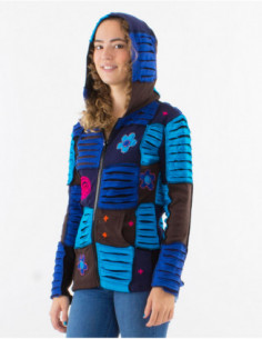 Veste à capuche patchwork baba cool 2
