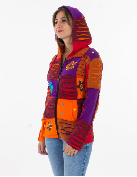 Cool baba patchwork hooded jacket