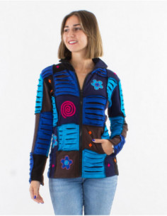 Jacket short patchwork fabric baba cool