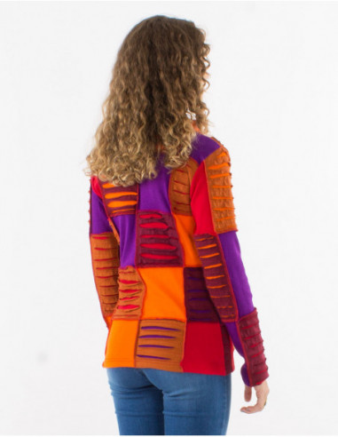 Jacket short patchwork fabric baba cool