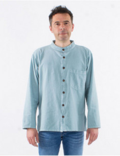 Men's long-sleeved plain shirt