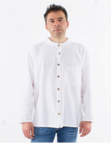 Chemise unie manches longues homme